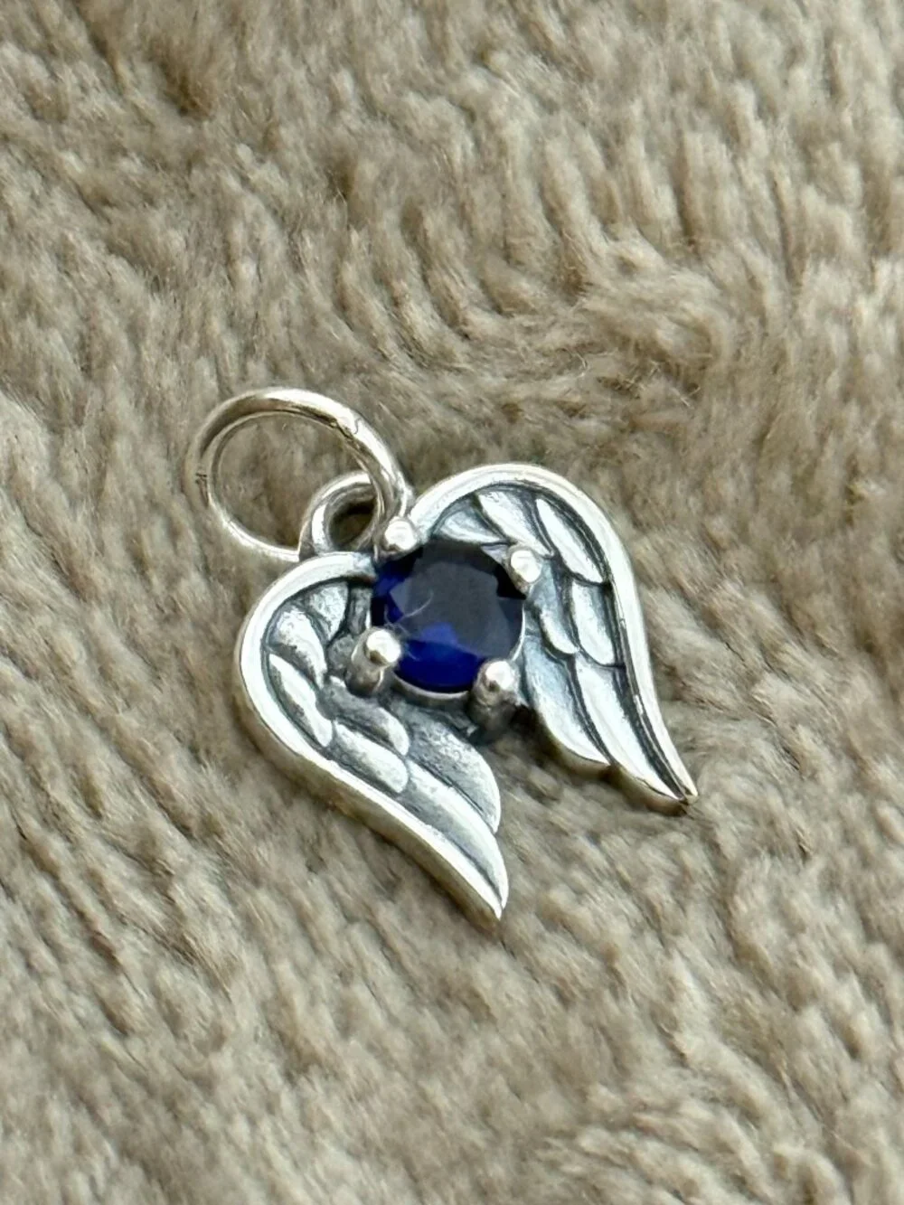 Angel Wings Birthstone Charm-Garnet